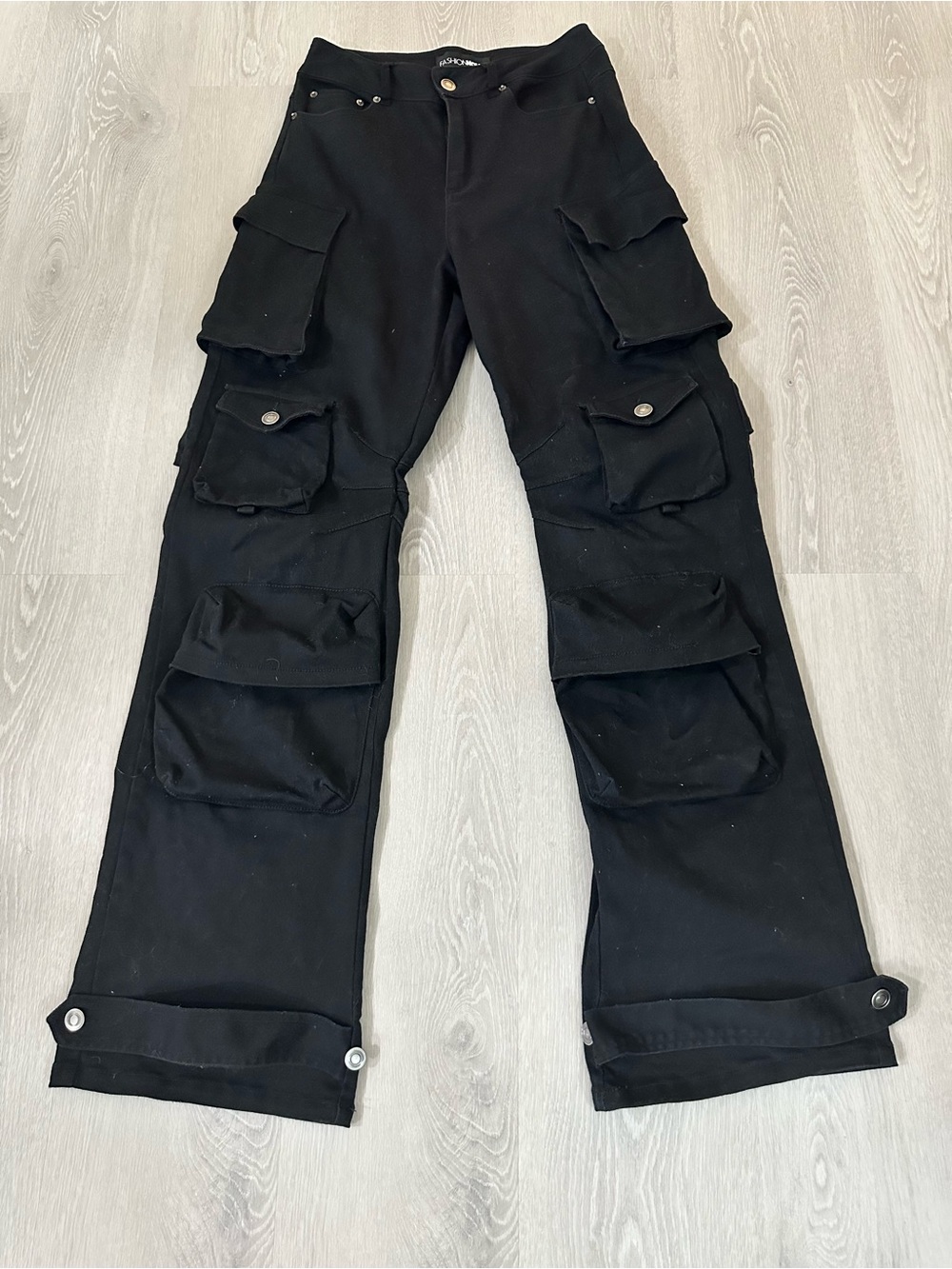 Fashion Nova High Rise Cargo Denim Pants